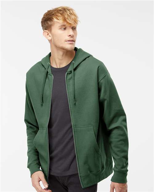 Unisex Midweight Full-Zip Hooded Sweatshirt - Alpine Green