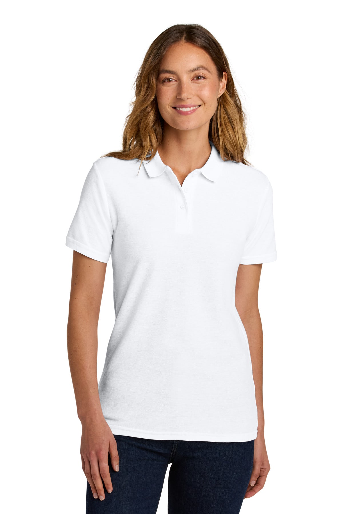 Gildan Softstyle Women's Pique Polo - White