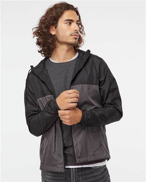 Men's Lightweight Windbreaker Full-Zip Jacket - Black/ Graphite