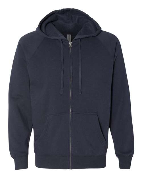 Unisex Special Blend Raglan Full-Zip Hooded Sweatshirt - Classic Navy