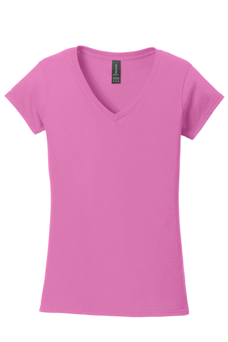 Gildan Softstyle Women's Fit V-Neck T-Shirt - Azalea