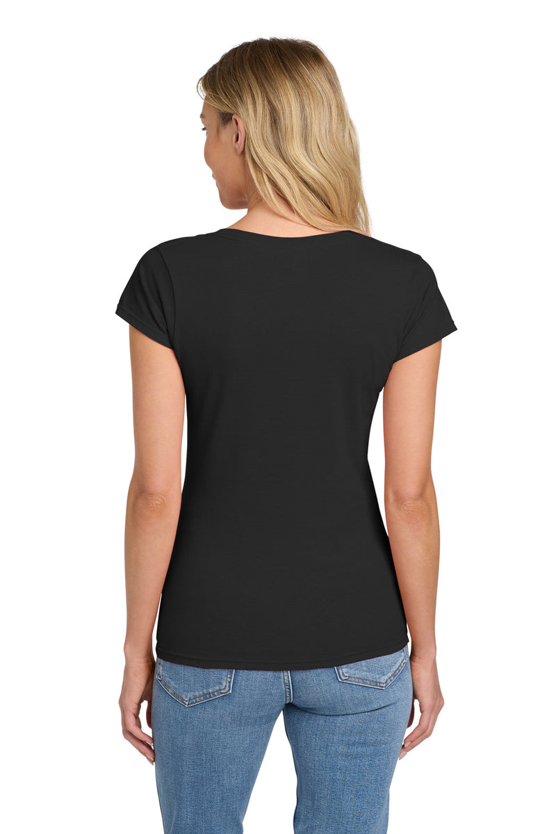 Gildan Softstyle Women's Fit V-Neck T-Shirt - Black