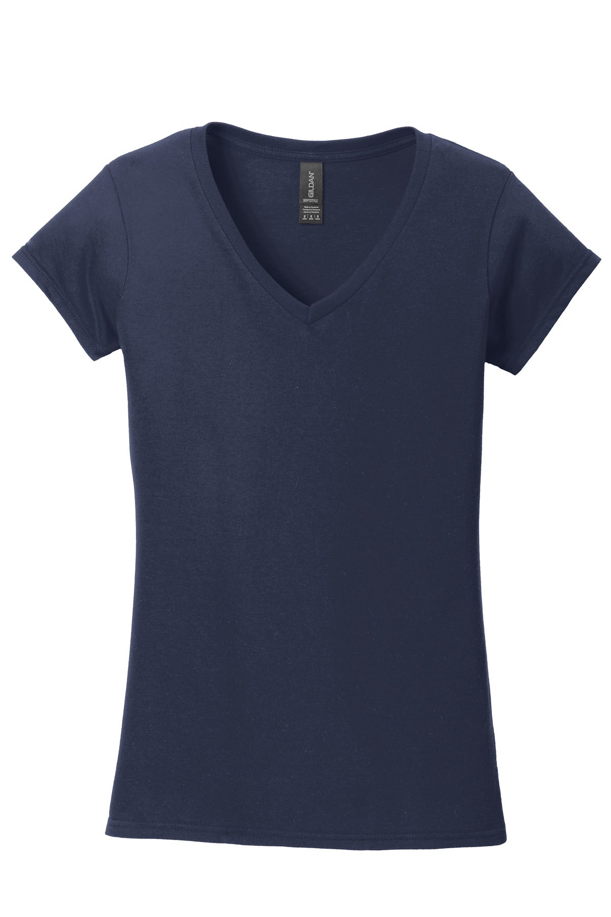 Gildan Softstyle Women's Fit V-Neck T-Shirt - Navy