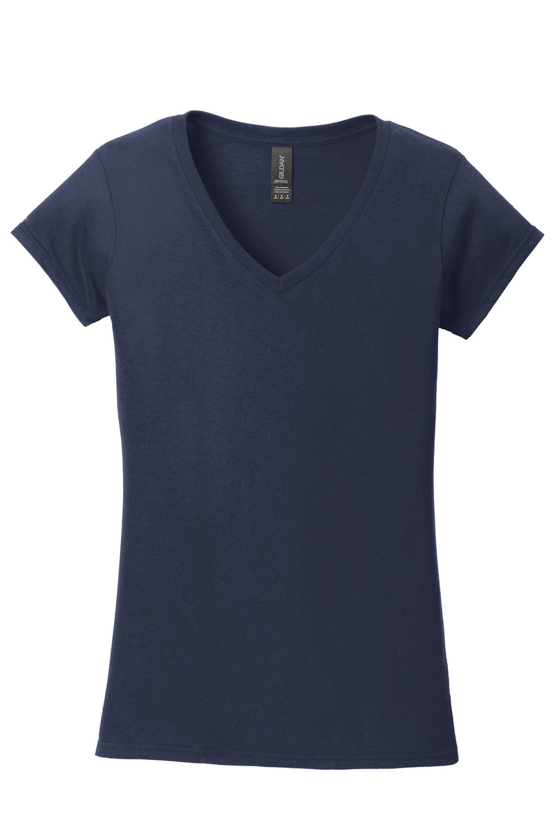 Gildan Softstyle Women's Fit V-Neck T-Shirt - Navy