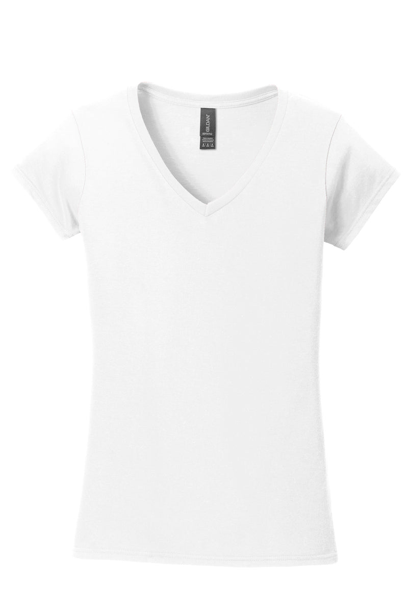 Gildan Softstyle Women's Fit V-Neck T-Shirt - White