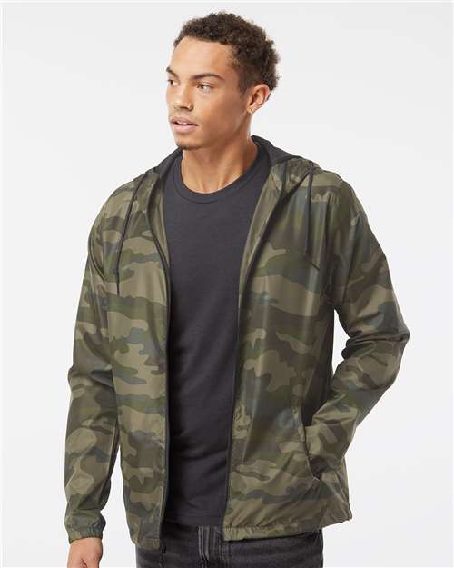 Men's Lightweight Windbreaker Full-Zip Jacket - Forest Camo