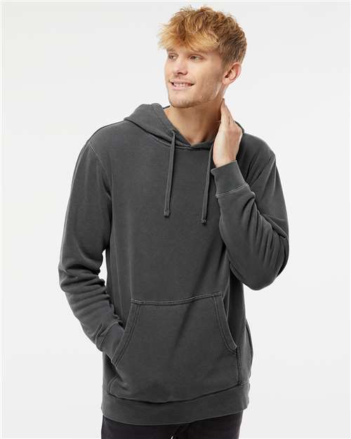 Unisex Midweight Pigment-Dyed Hooded Sweatshirt - Pigment Black