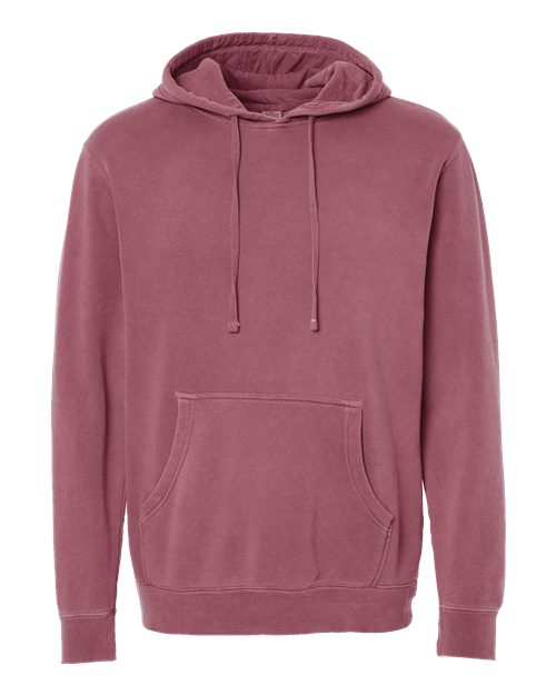 Unisex Midweight Pigment-Dyed Hooded Sweatshirt - Pigment Maroon