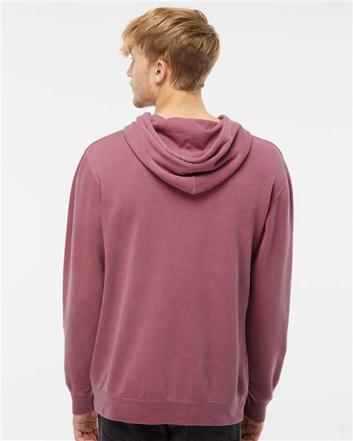 Unisex Midweight Pigment-Dyed Hooded Sweatshirt - Pigment Maroon