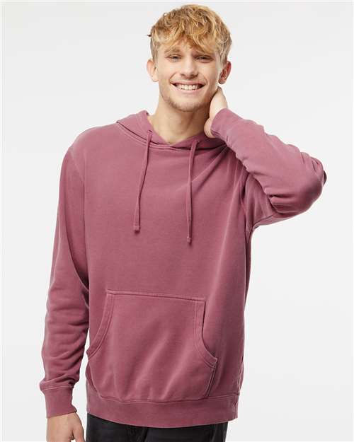 Unisex Midweight Pigment-Dyed Hooded Sweatshirt - Pigment Maroon