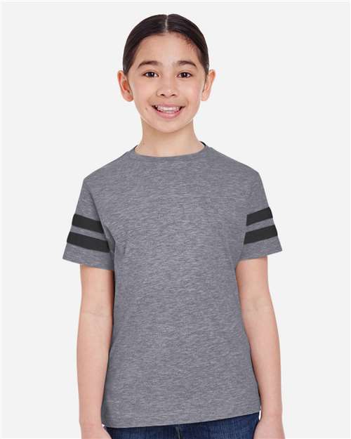 Youth Football Fine Jersey Tee - Granite Heather/ Vintage Smoke