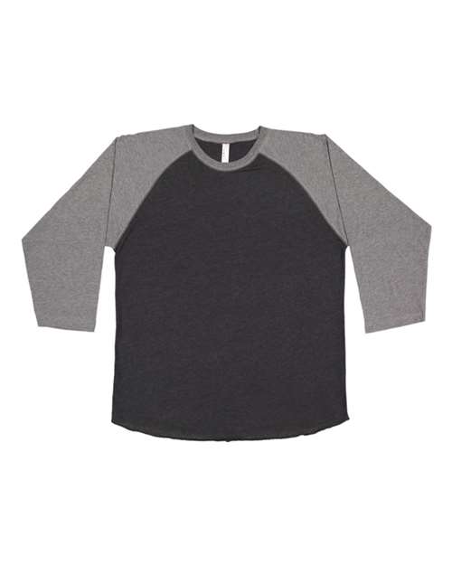 Men's Baseball Fine Jersey Three-Quarter Sleeve Tee - Vintage Smoke/ Granite Heather