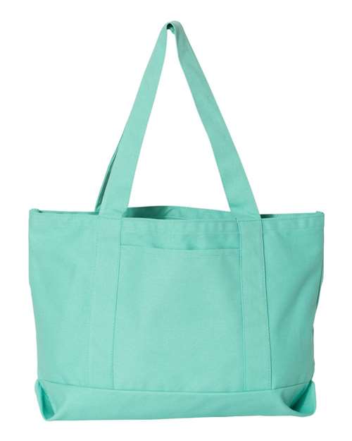 Seaside Cotton Pigment Dyed Resort Tote - Sea Glass Green