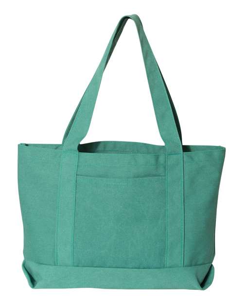 Seaside Cotton Pigment Dyed Resort Tote - Seafoam Green