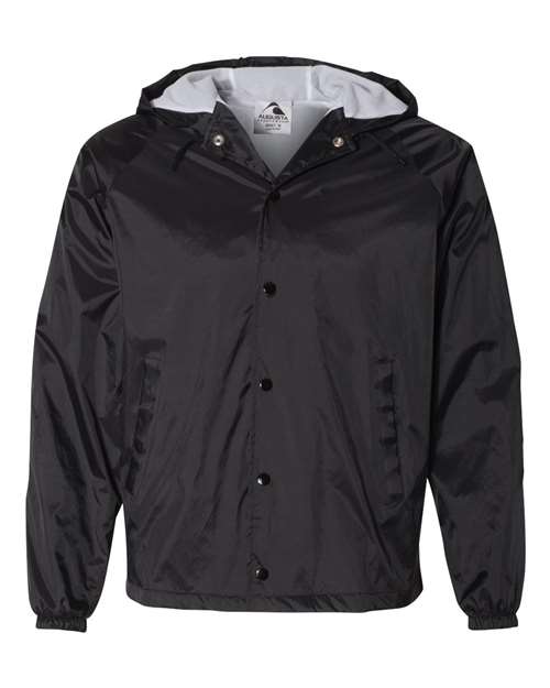 Unisex Hooded Coach's Jacket - Black