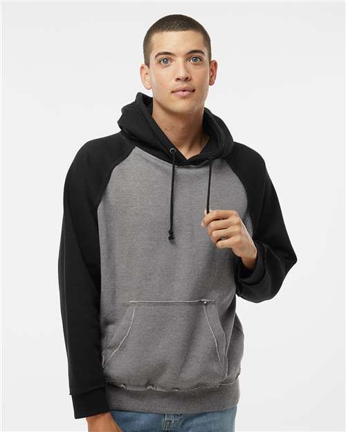 Men's Vintage Heather Hooded Sweatshirt - Smoke Heather/ Black