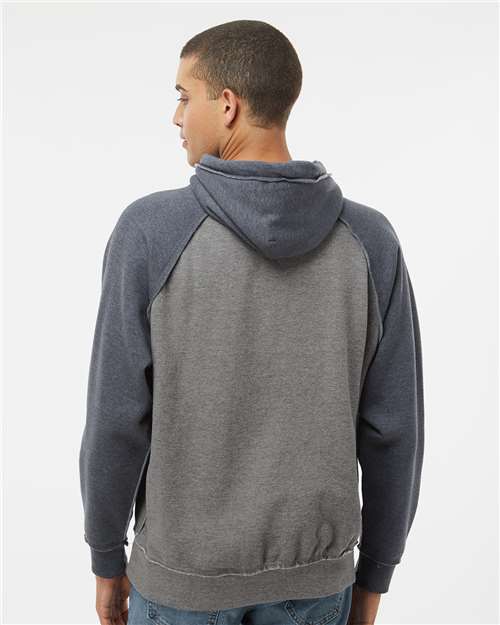 Men's Vintage Heather Hooded Sweatshirt - Smoke Heather/ Vintage Navy Heather