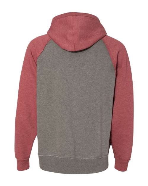 Men's Vintage Heather Hooded Sweatshirt - Smoke Heather/ Simply Red Heather