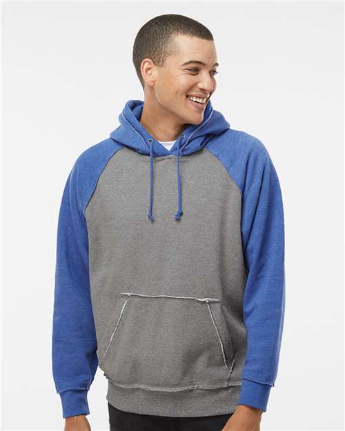 Men's Vintage Heather Hooded Sweatshirt - Smoke Heather/ Vintage Royal Heather
