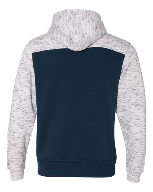 Men's Mélange Fleece Colorblocked Hooded Sweatshirt - Navy/ White