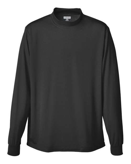 Unisex Wicking Mock Turtleneck - Black
