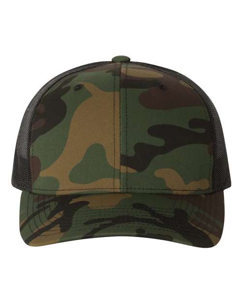 Retro Trucker Cap - Green Camo/ Black