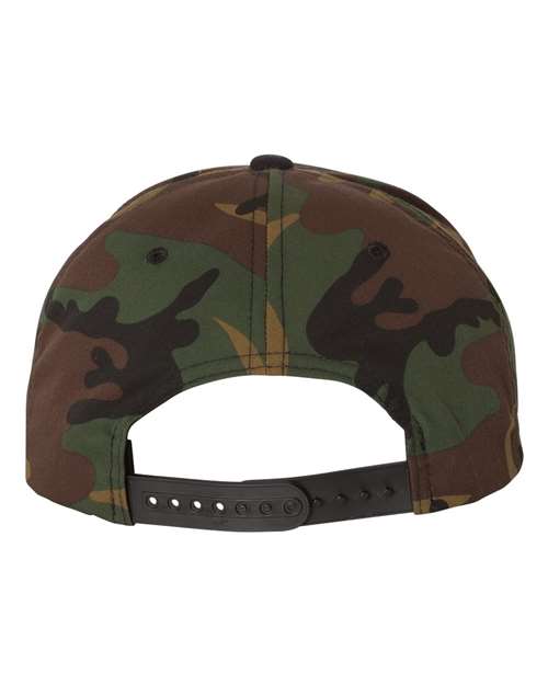 Premium Flat Bill Snapback Cap - Camo/ Black