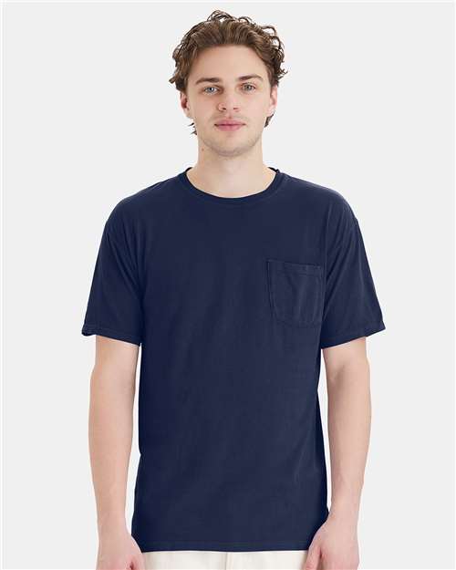 Unisex Garment-Dyed Pocket T-Shirt - Navy