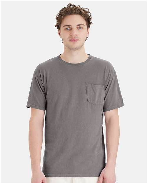 Unisex Garment-Dyed Pocket T-Shirt - Concrete Grey