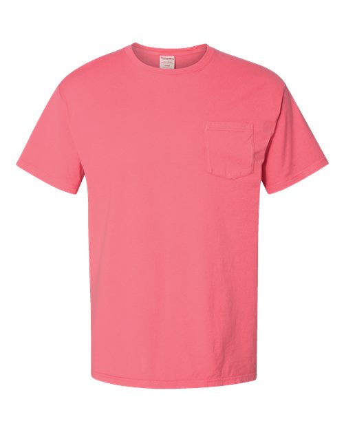 Unisex Garment-Dyed Pocket T-Shirt - Coral Craze