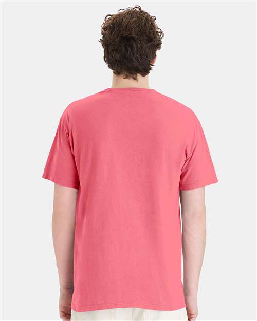 Unisex Garment-Dyed Pocket T-Shirt - Coral Craze