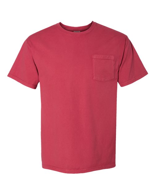 Unisex Garment-Dyed Pocket T-Shirt - Crimson Fall