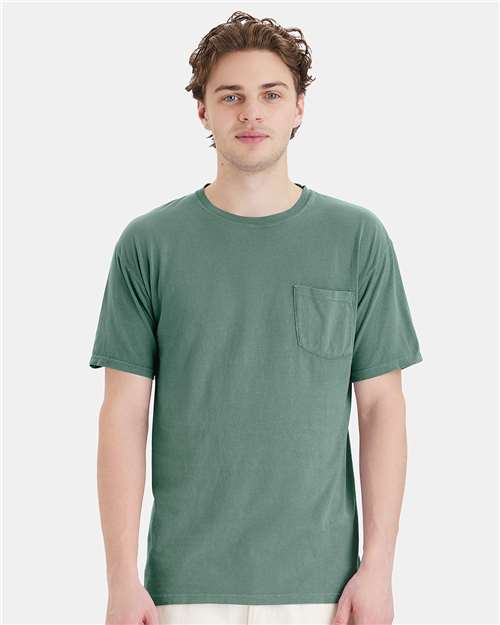 Unisex Garment-Dyed Pocket T-Shirt - Cypress Green