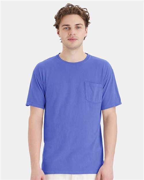 Unisex Garment-Dyed Pocket T-Shirt - Deep Forte Blue