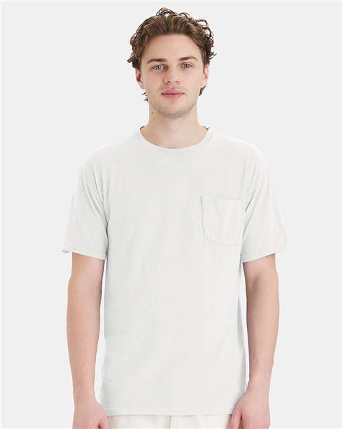 Unisex Garment-Dyed Pocket T-Shirt - White