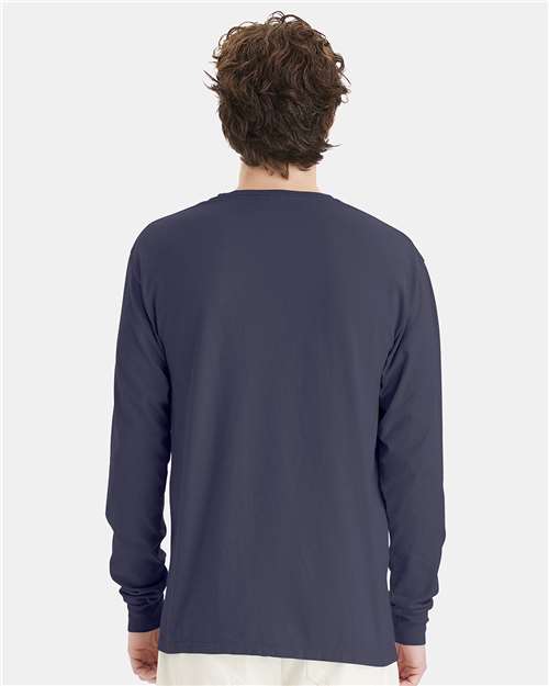 Unisex Garment-Dyed Long Sleeve T-Shirt - Anchor Slate