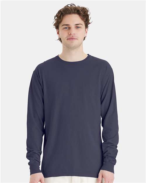 Unisex Garment-Dyed Long Sleeve T-Shirt - Anchor Slate