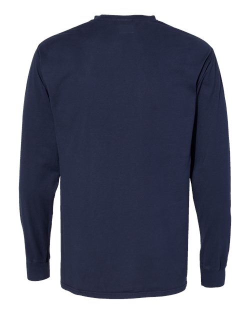 Unisex Garment-Dyed Long Sleeve T-Shirt - Navy