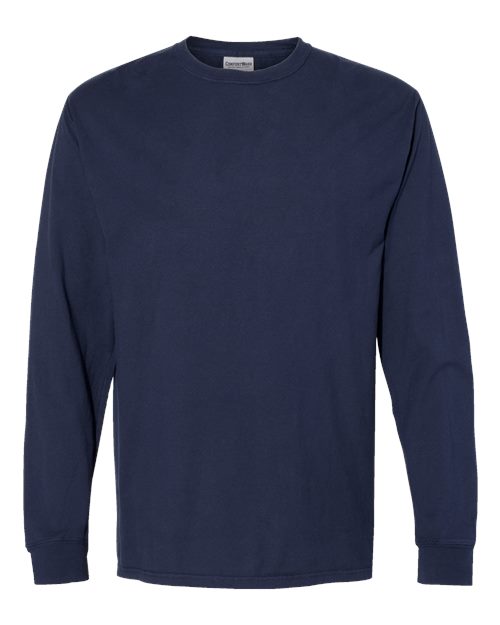 Unisex Garment-Dyed Long Sleeve T-Shirt - Navy