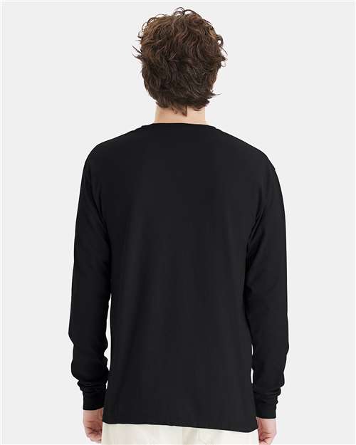 Unisex Garment-Dyed Long Sleeve T-Shirt - Black