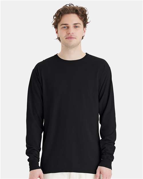 Unisex Garment-Dyed Long Sleeve T-Shirt - Black