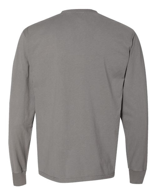 Unisex Garment-Dyed Long Sleeve T-Shirt - Concrete Grey