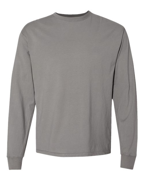 Unisex Garment-Dyed Long Sleeve T-Shirt - Concrete Grey