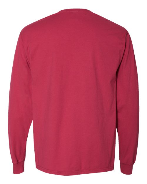 Unisex Garment-Dyed Long Sleeve T-Shirt - Crimson Fall