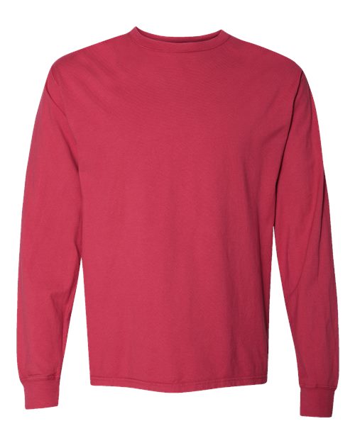 Unisex Garment-Dyed Long Sleeve T-Shirt - Crimson Fall