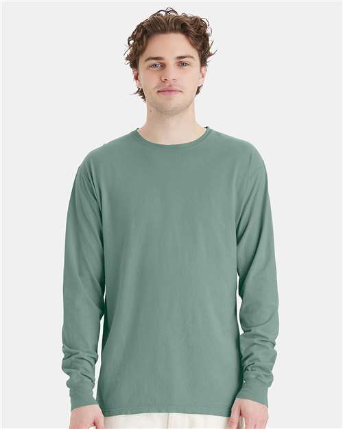 Unisex Garment-Dyed Long Sleeve T-Shirt - Cypress Green