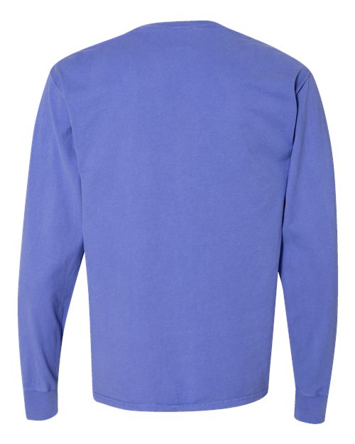 Unisex Garment-Dyed Long Sleeve T-Shirt - Deep Forte Blue