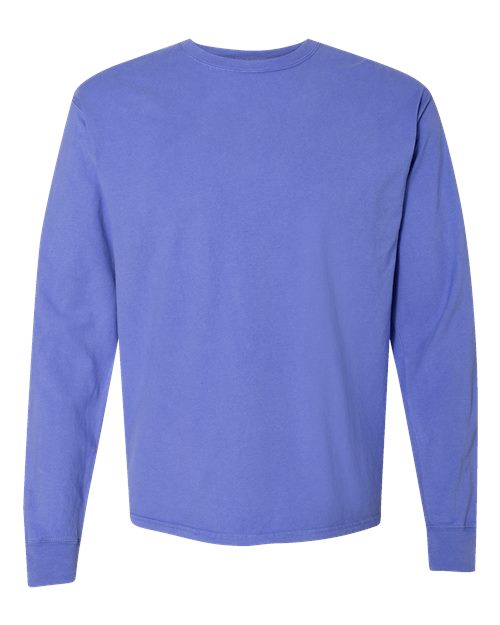 Unisex Garment-Dyed Long Sleeve T-Shirt - Deep Forte Blue