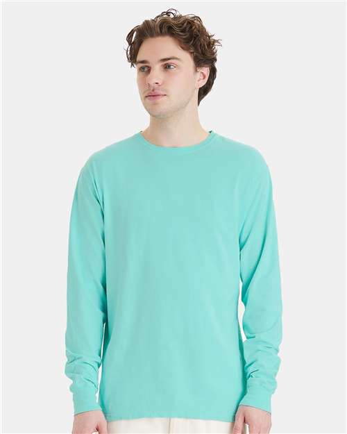 Unisex Garment-Dyed Long Sleeve T-Shirt - Mint