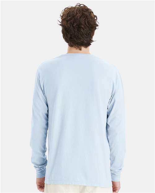 Unisex Garment-Dyed Long Sleeve T-Shirt - Soothing Blue